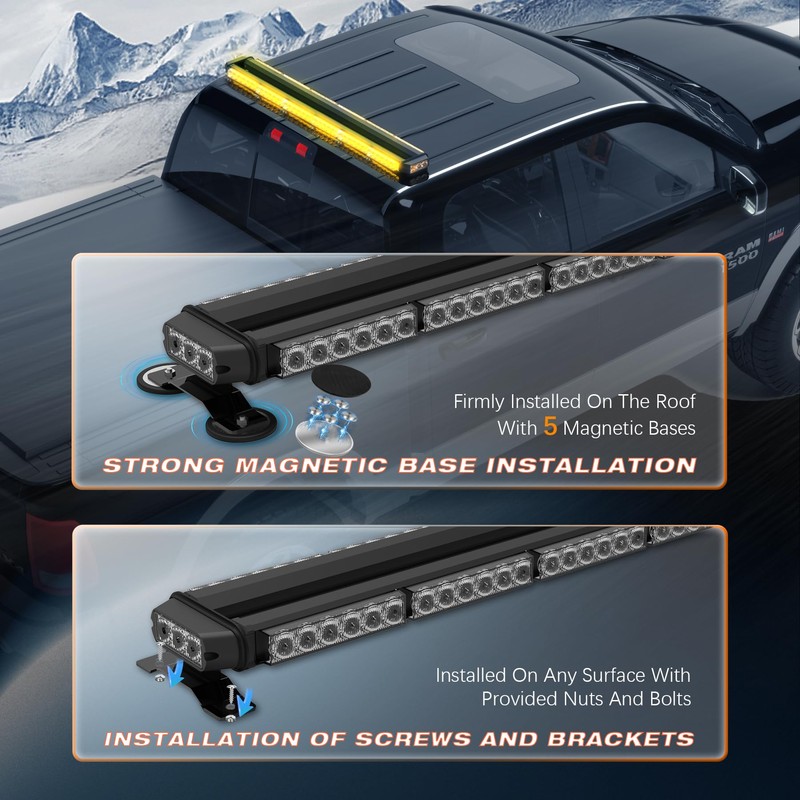DOXMALL 78 LED Roof Top Strobe Light Bars,38 Inch Amber