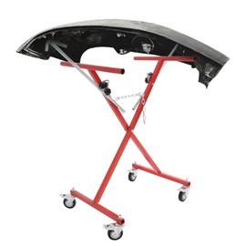 Gelacie Folding Bumper Rack Paint Stand Adjustable Height & Positions W/Casters Steel Powder Coated Red 200 LBS-Capacity