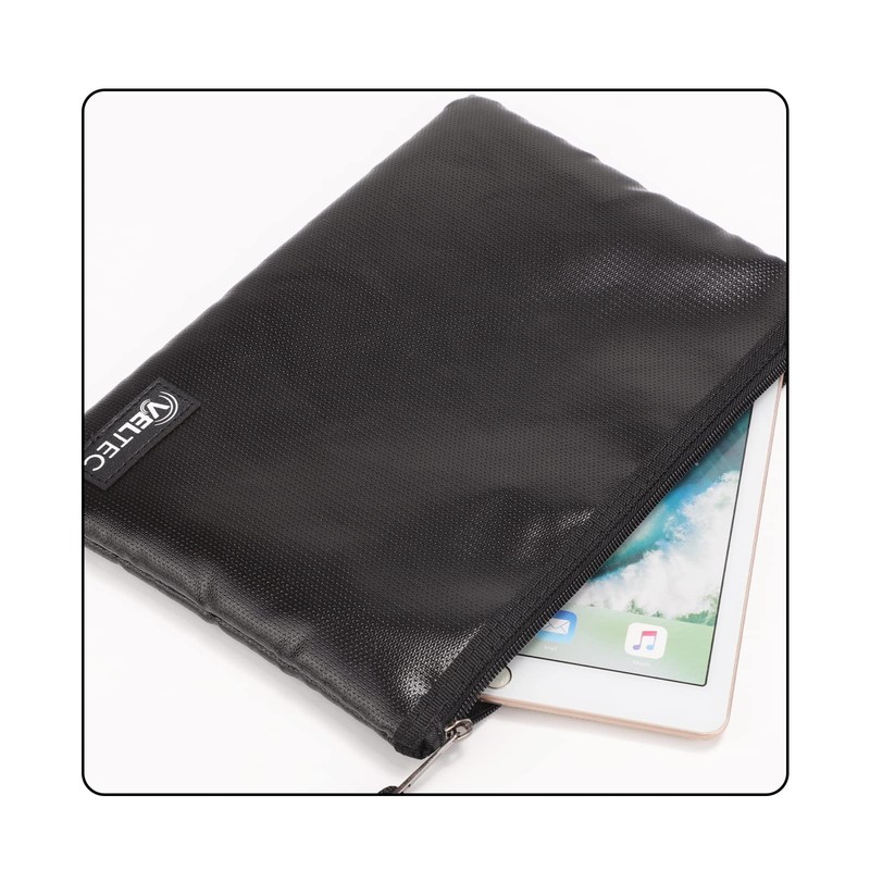 Veltec Fireproof and Waterproof Zipper Pouch Bag for Valuables, Documents,