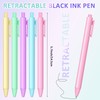 Thenshop 50 Pcs Retractable Black Gel Ink Pens 0.5mm Fine