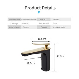 DUSJYOHRD Basin Faucets Fashion Bathroom Mixer Tap Brass Washbasin Faucet Single Handle Single Hole Elegant Crane for Bathroom