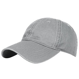 Glamorstar Classic Unisex Baseball Cap Adjustable Washed Dyed Cotton Ball Hat Grey