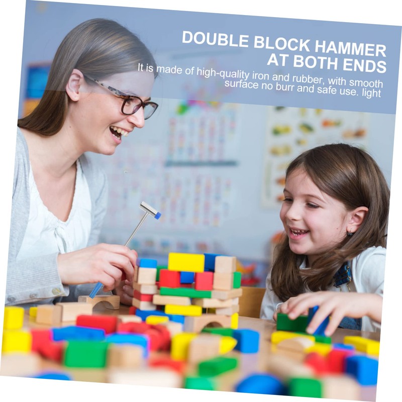 FRCOLOR Double-Ended Kids Blocks Building Hammer Set 2pcs Practical Assemble