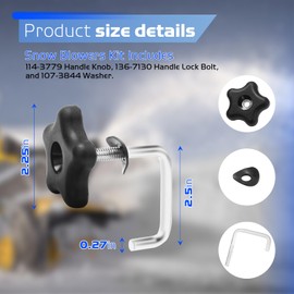114-3779 & 136-7130,107-3844 Snow Blower Handle Knob and Lock Bolt Screw Kit Compatible with Toro Lawn Mowers/Snow Blowers, for 21" Power Clear and 24" SnowMaster Snow Blowers