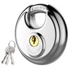 Puroma Keyed Padlock, Stainless Steel Discus Locker Lock Heavy Duty
