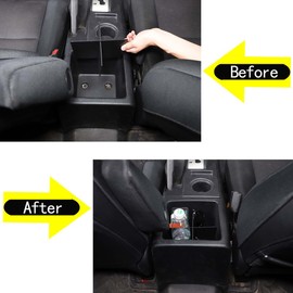 LLKUANG ABS Black Central Console Armrest Box Storage Box Grid Insert for Toyot@ FJ Cruiser 2007-2021 Interior Organizer Car Armrest Box Phone Key Card Tray Accessories