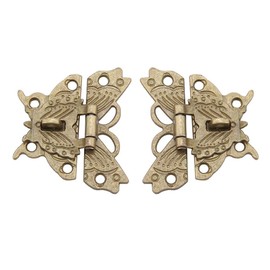 2pcs Vintage Design Alloy Latch Retro Butterfly Shaped Decorative Latch Hasp Pad Lock for Wooden Jewelry Box Cabinet