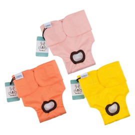 CuteBone Washable Dog Nappies for Female Dogs, Pack of 3 Reusable Dog Nappies, Highly Absorbent Premium Nappies for Puppies