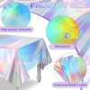 AIMALL 10 PCS Iridescent Party Tablecloth, 108x54 Inch Disposable Plastic