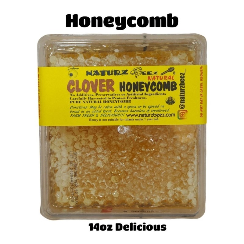 NATURZ BEEZ RAW HONEY COMB 14oz 400g 100% PURE NATURAL