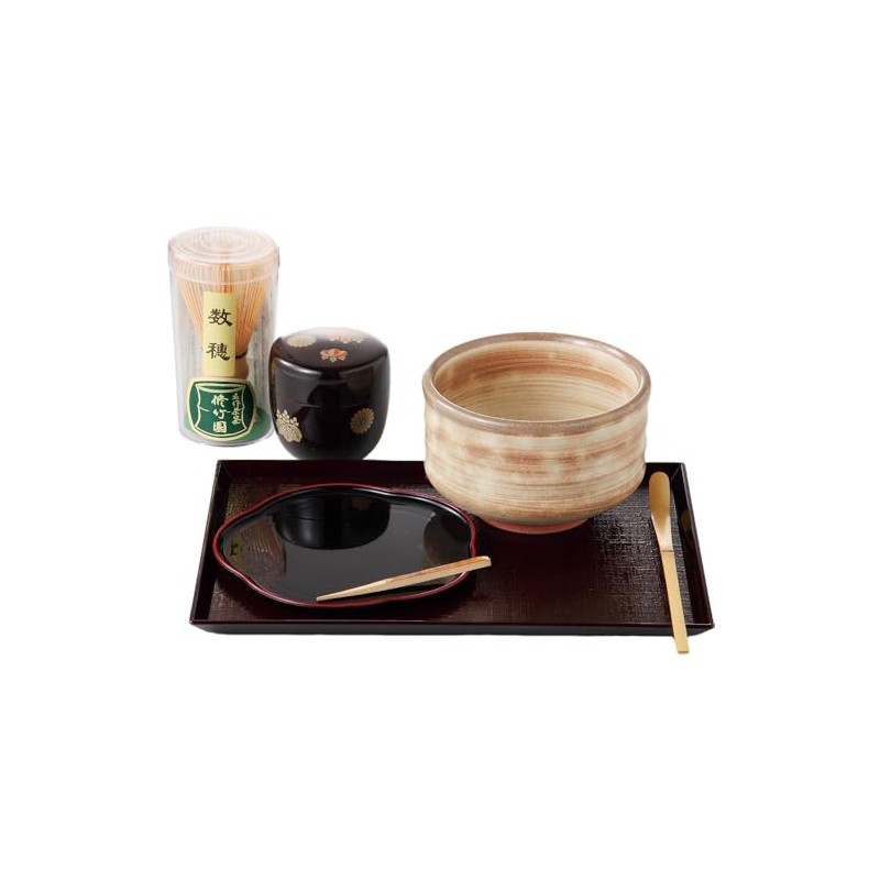 Ale-net Tea Utensils, Matcha Bowl, Dotted Set, Diameter 4.5 x
