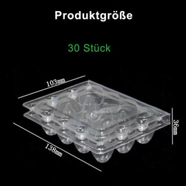 Pack of 30 Quail Egg Boxes, 12 Grid Quail Egg Boxes, Quail Egg Boxes, Egg Boxes, Quail Plastic Quail Egg Boxes, Transparent Egg Box for Quail Eggs