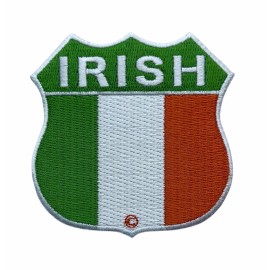 Irish Ireland Flag Colors Shield Embroidered Patch IV1333 F1D24T