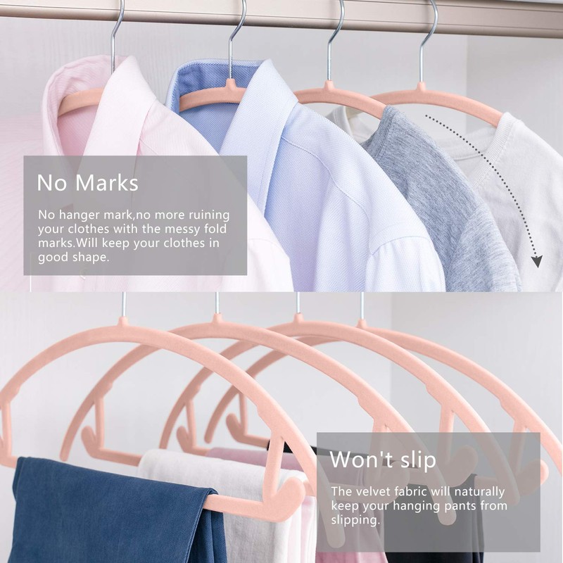 MIZGI Premium Velvet Hangers 50 Pack Heavyduty- Non Slip No