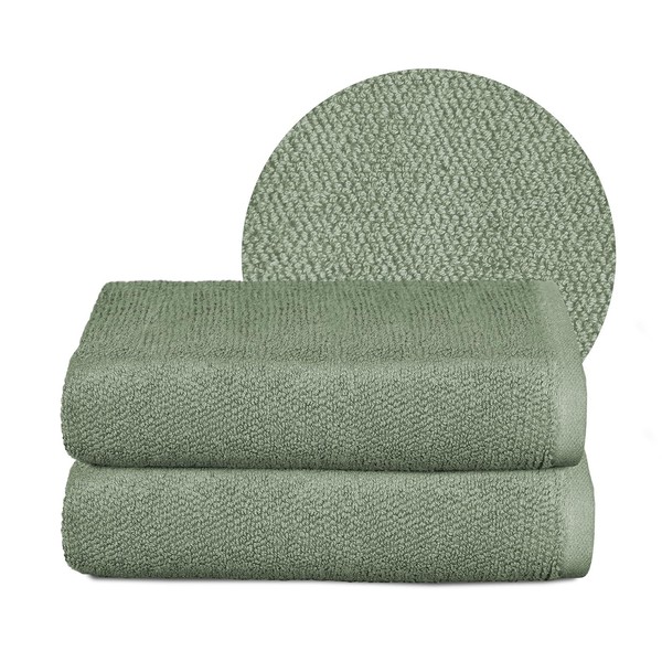 BEAUTEX Towel Set Premium Terry Towel Sets Made in Europe, 100% Cotton 550 g/m², Oeko-Tex Certified (Set: 2 Hand Towels - 50 x 100 cm in Iceberg Green)