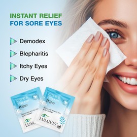 Toallitas para párpados y pestañas con aceite de árbol de té, 36 unidades: limpiador diario de ojos para blefaritis, picazón y orzuelo