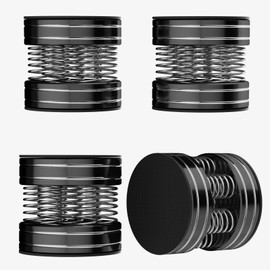 Monosaudio 4 x HiFi Speaker Stands Feet HiFi Spikes Pad Device Feet Aluminium Shock Absorber Feet Absorber Feet HiFi Coaster for Amplifier Turntable Subwoofer (Black, SP4438)