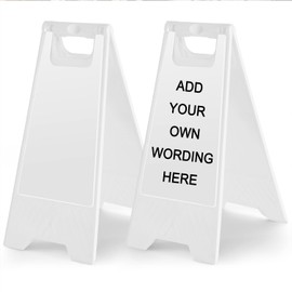 Chapou 2 Pack Blank Floor Sign Yellow A-frame Foldable Caution Sign 24 x 11. 6 Inch Write-On Double Sided Safety Warning for Pool Restaurant Restroom Office