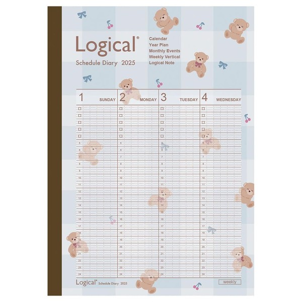 Logical Diary 2025 Weekly Vertical A/A5/Teddy NS-A503-25AS2