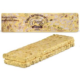 Vicens Agramunt's Torrons - Artisanal Nougat Collection - Almonds, Pistachios Lemon Hard Nougat / Almonds, Pistachios, Hard Lemon Nougat - 300 g (Pack of 1)