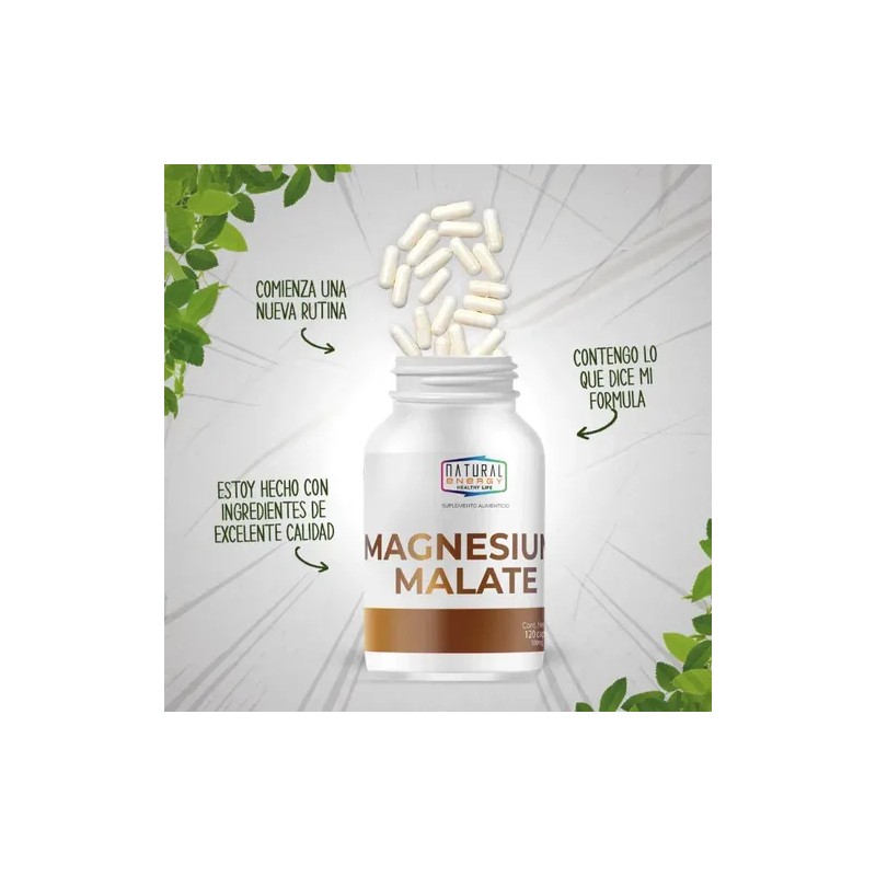 Malato De Magnesio Natural Energy 500mg. 120 Capsulas
