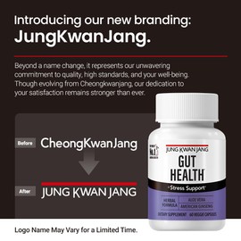JungKwanJang Gut Health Support with Aloe Vera (833mg) and American Ginseng for Gut Health, Digestion, Immunity, 60 Capsules for Men and Women