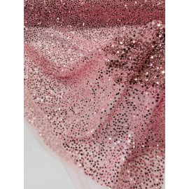 Mia Fabrics Beaded Sequins Pearl Fabric Dusty Pink Embroidered Pearl Sequins Fabric By Yard