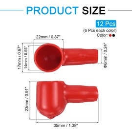 MECCANIXITY Battery Terminal Cover, 12 Pcs Battery Terminal Protector Truck Battery Terminal Cover Positive Negative Poles Stud Covers L6-14-33mm for Car Accessories Truck Marine Boat