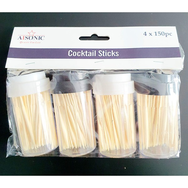 A1SONIC® 600 x Pack of Party Wooden Cocktail Sticks Toothpicks