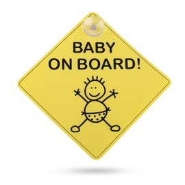 Topcom CP111 Child Safety Car Sign Baby on Board Gift Idea Yellow