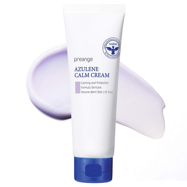 CORÉANA PREANGE Azulene Calm Cream – Soothing Face Cream with Guaiazulene and Angelica Complex for Sensitive Skin - Moisturizing & Redness Relief Moisturizer Irritated Skin, 2.7 fl.oz.