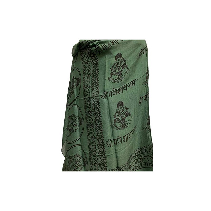 Ganesh Cotton Altar Cloth Prayer Shawl (43" x 66") (Hunter