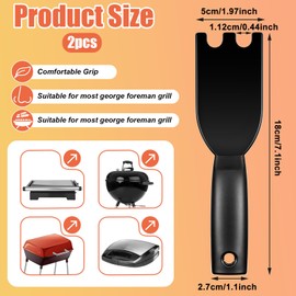 COMNICO Pack of 2 Barbecue Scrapers, Heat Resistant Nylon Spatula, Grill Spatula, Heat Resistant Cleaning Tool for George Foreman Indoor Grills