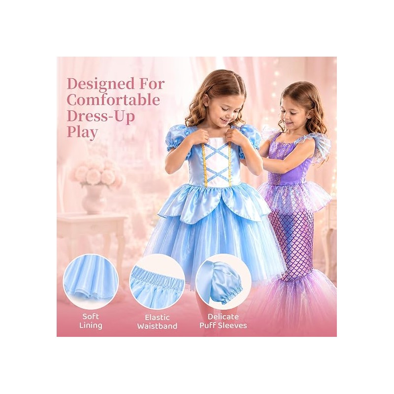 Meland Princess Dress Up Trunk for Girls 3-8, Toys Gift