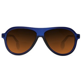 SAMBA SHADES Bifocal Sun Readers Pilot Military Cool Factor Sunshade Sunglasses Matte Blue 4.00 Power (Small Frame)