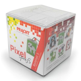 Pracht Creatives Hobby P90006-63501 - Pixel Fun Craft Set for 6 Lockets, Key Ring for Children, Boys and Girls - Ideal as a Small Gift or Party Bag Item for Children's Birthday Parties