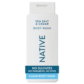Native Body Wash Contains Naturally Derived Ingredients | For Women & Men, Sulfate, Paraben, & Dye Free Leaving Skin Soft and Hydrated | Sea Salt & Cedar 18 oz