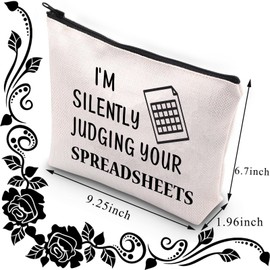 Accountant Makeup Bag Funny CPA Accountant Gift CPA Graduation Gift I'm Silently Judging Your Spreadsheets Gift for Bookkeeper Auditor (Judging Spreadsheets CA), CB-B1003