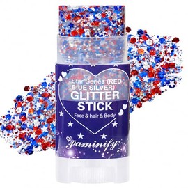 Barra de purpurina para el cabello rojo, blanco y azul, 4 de julio, bandera patriótica de Estados Unidos, estrella y cuerpo, trajes del día de la inde