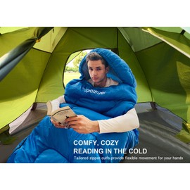 Sleeping Bags for Adults, Sportneer Wearable XL Sleeping Bag with Arm Zipper Holes Sleeping Bags Fall Winter Weather Kids Sleeping Bag for Woman Youth Camping Hiking Backpacking Outdoor Travel