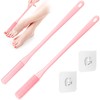 2 Pack Toe Cleaning Brush,15.7" Long Handle Silicone Foot Scrubber