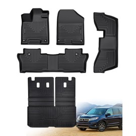for Honda Pilot Floor Mats 2022 2021 2020 2019 2018 2017 2016,for Honda Pilot All Weather Floor Mats Trunk Cargo Liner 8 Passenger (No Elite Models),for Honda Pilot Accessories 2016-2022