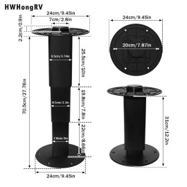 air Drive RV  Campervan  Adjustable Table Leg with Adjustable Height Pneumatic Table Leg for the CampervanSize: standard, Color: Black