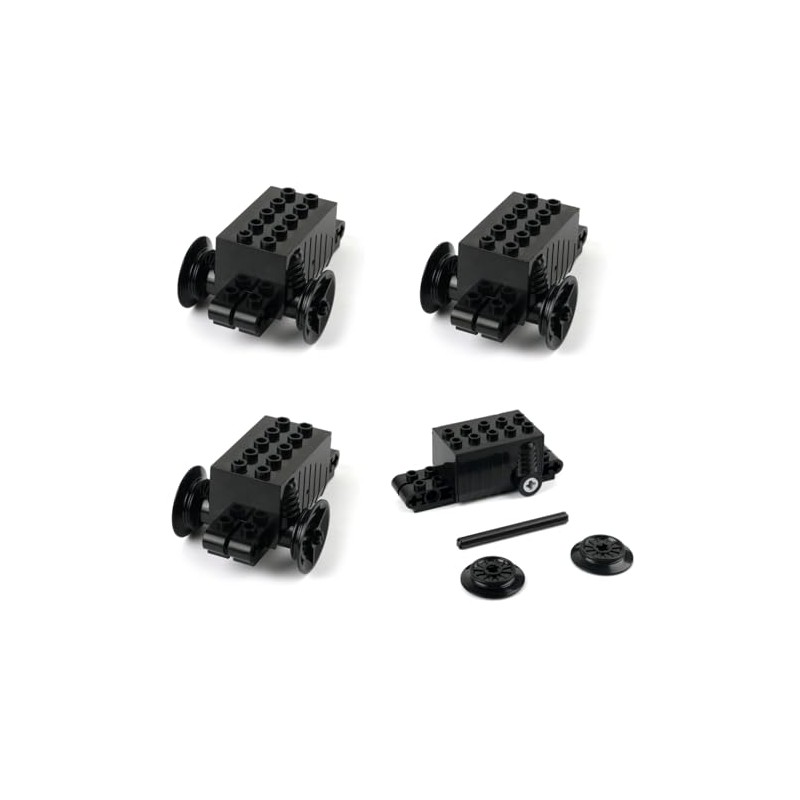 Pull Back Motor for Building Blocks Cars, 4 Pack, with