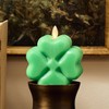 Luminara 4-Leaf Clover Candle - Flickering Real-Flame Technology- Flameless LED-