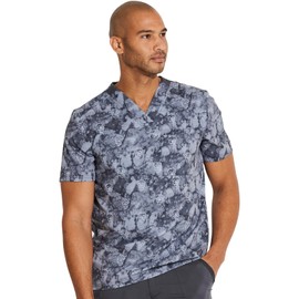 Dickies EDS Men Scrubs Top V-Neck Print Plus Size DK866, 5XL, Spooky Shadows