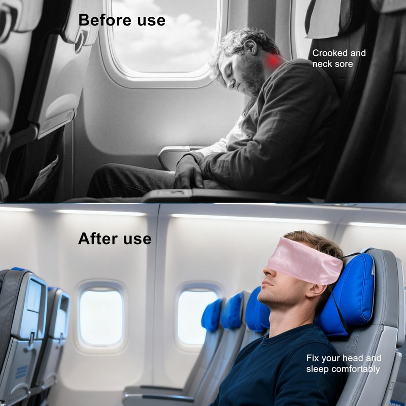 Rwotlls Travel Pillows for Airplanes, 2 Pack Airplane Head Strap