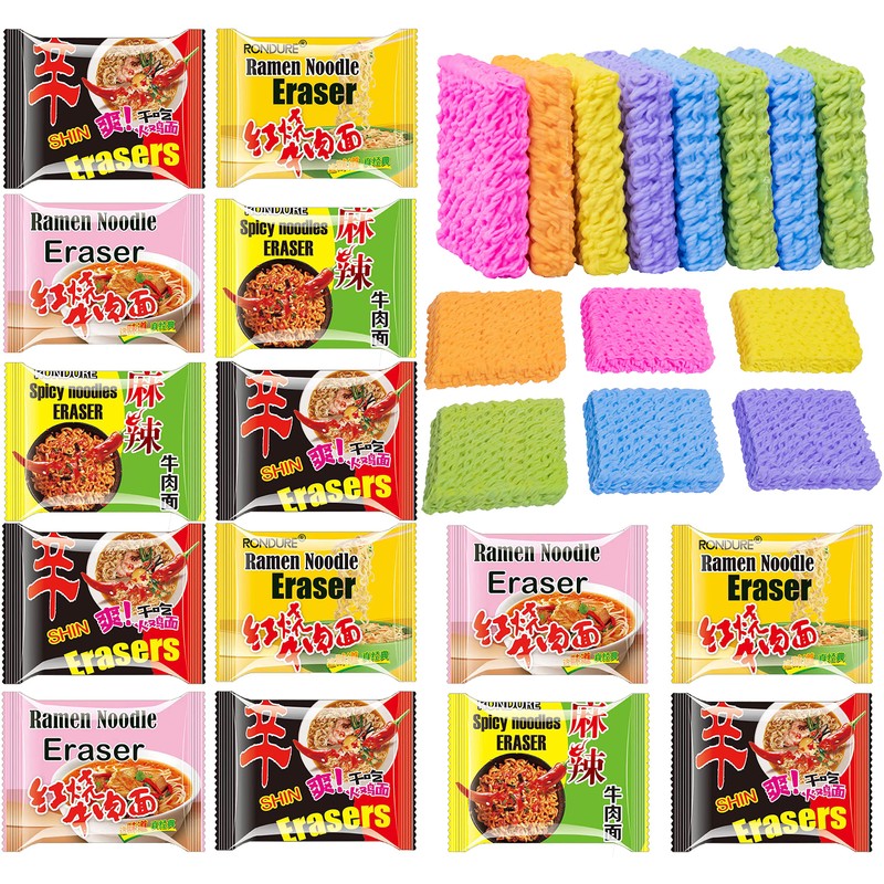 RONDURE Cute Erasers for Kids Mini Food Bulk 16 Pack