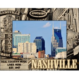 Saddle Mountain Souvenir Nashville Tennessee Crossroads Laser Engraved Wood Picture Frame Landscape (4 x 6)