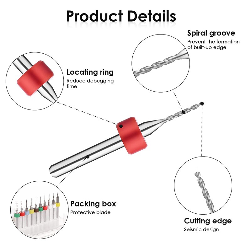 20 Pcs Micro Drill Bit Set Micro Drill Bits Tungsten